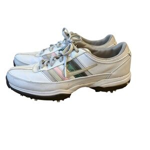 Nike Air White w/Pink, Green, and Cream Golf Shoes Size 8.5